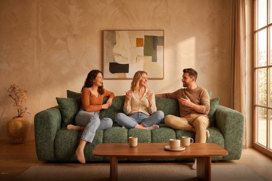 COSMO LUXURY Sofa — 240 cm convertible sofa Puente 33 green