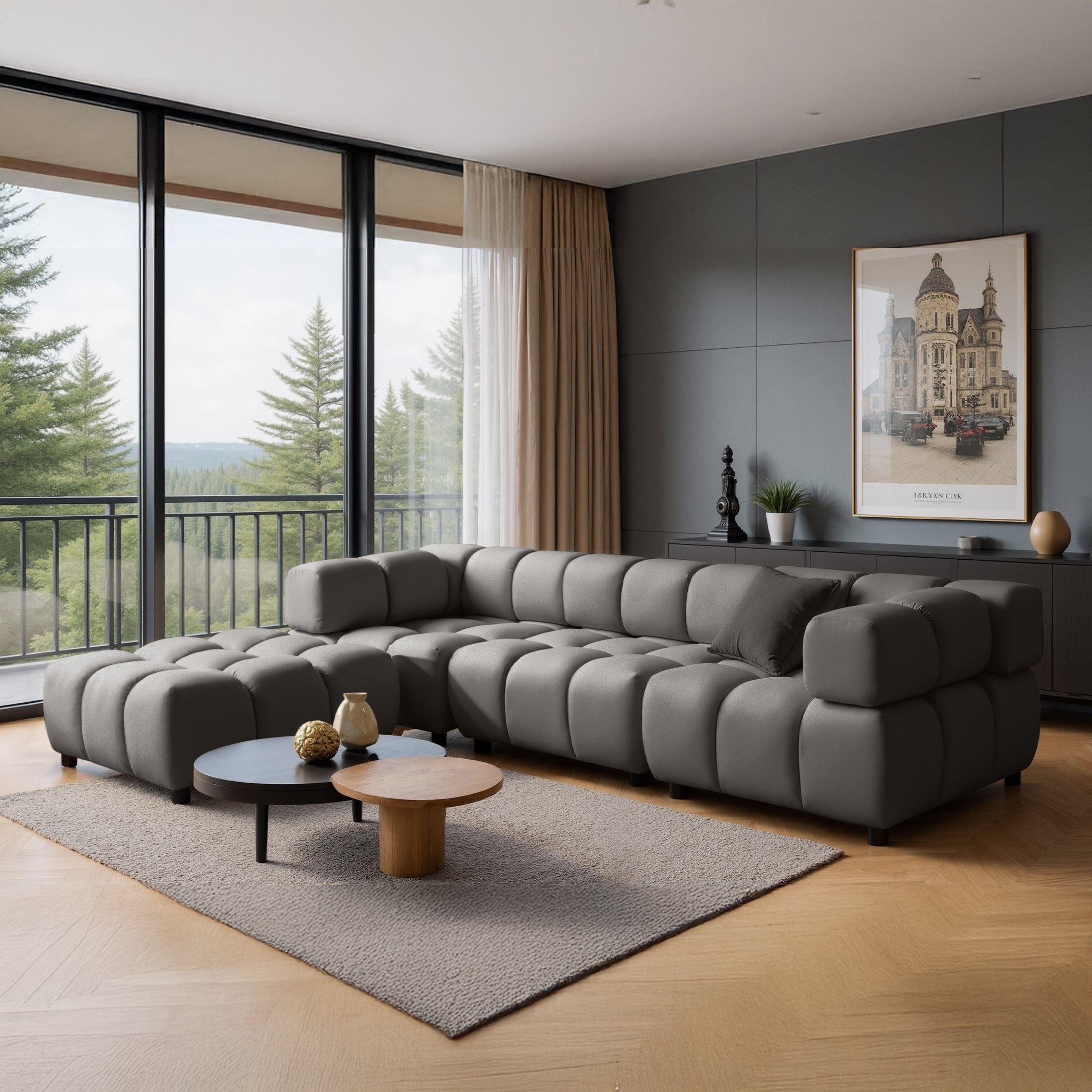 TONDO LC/RC Corner Sofa 192 x 288 cm Bluvel 14, grey